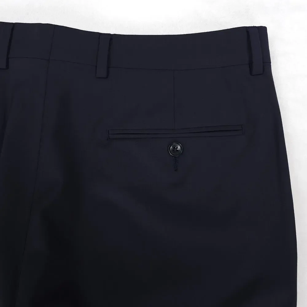 Calvin Klein Mens Skinny Fit 2 Piece Suit 44R 34x32 Navy Blue Solid Stretch Wool